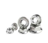 WKAIYUAN Hexagon Flange Nuts M3 M4 M5 M6 M8 M10 M12 M16 M20 304 Stainless Steel Pinking Automatic Locking Nut DIN6923 Serrated Spinlock(M6 X 20pcs)