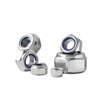 WKAIYUAN Nylon Lock Nuts M2 M2.5 M3 M4 M5 M6 M8 M10 M12 M14 M16 M20 304 Stainless Steel Hexagon Anti-Slip Automatic Lock Nut DIN985(M6 X 20pcs)