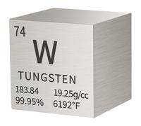 wkao 0.4 in Tungsten Metal Cube, 99.95% Pure, Atomic Number 74, Periodic Table Element Display, Science Desk Decor