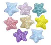 wkao 10 Pcs Sea Starfish Charms, Assorted Colors, Ceramic Beads for DIY Jewelry Making, Handmade Beads, Cute Charms for Phone Chains, Sea-Themed Gifts