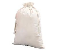 wkao 18.9 X 30.7 in 6A Cotton Storage Bag, Muslin Cotton Sack with Drawstring, for Chenpi Tea Fish Maw, Beige