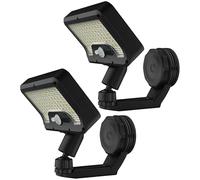 wkao 2 Pcs Clip On Solar Lights Outdoor For Patio, Camping, 92 Led Wide Angle Motion Sensor Lights, Strong Attachment Force Base, 3 Modes, White Light, Micro-Usb