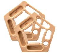 wkao 2 Wooden Climbing Holds, Multi-Functional 7-in-1 Grip Boards, Adjustable Hand Grips Perfect for Pull-Up & Grip Training, Complete with Mounting Ropes for Indoor and Outdoor Use