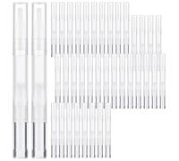 wkao 3 Ml Empty Cuticle Oil Pens, 100 Pcs Clear Twist Pens Featuring Brush Tip, Nail Oil Empty Pens, Eyelash Growth Liquid Vials, Beauty Lip Gloss Containers