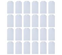 wkao 3 X 6 in Waterproof Plastic Tags with Metal Grommet, 100 Pcs White Printable Luggage Tags