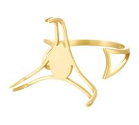 wkao Adjustable Copper Ring Bases, Ideal for Custom Creations, DIY Mosaics Ring Blank for Jewelry Making, 0.79-0.98 Gems Fits Base, Gold
