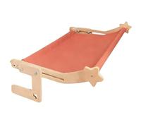 wkao Cat Hammock for Small Cats, S Size Cat Bed, Solid Wood Frame Window Perch, Adjustable Shelf, 15.7 X 11.8 X 7.9 in