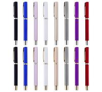 wkao Comfortable Writing 16 Pcs Pen Set, Fine Point, Metal Body with Pocket Clip, Colorful Lacquer Finish, Business and Employee Gifts