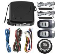 wkao Keyless Entry Car System, One-Touch Start Kit, Universal 12V Ignition Remote, Silicon-Button Operation, Max Range 98.43-262.47 Ft (30-80 M), Includes Receiver and Remotes