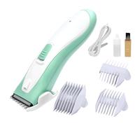 wkao Little Ones Hair Clippers, Quiet Cordless Haircut Kit, Rechargeable Waterproof with Safe Ceramic Blade, 3 Limit Combs, Light Green
