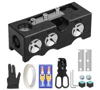 wkao Pool Cue Tip Shaper Repair Kit, 11 in 1 Billiard Cue Tip Shaper Tool with Trimming and Sanding Parts, Includes Scissors, Adhesive, Tape, Glove, Easy to Carry for Precision Cue Tip Work