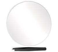 wkao Portable 30X Magnifying 6 in Makeup Mirror, Cosmetic Mirror with Stand & Tweezers, Compact for Travel & Desktop