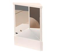 wkao Reflection Mirror, 9.1 x 7.5 in Non-Reversing Vanity Mirror, Non-Distorted Glass Makeup Mirror, Stable Base, Open Structure, Dreamy White, Thoughtful Gift
