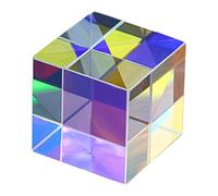 wkao RGB Prism Cube, 1.1 in / 2.8 cm Multi-Sided Optical Prism, Crystal Clear Glass or Acrylic for Physics Experiments, Colorful Prismatic Decor for Festive Celebrations and Science Learning