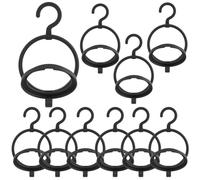 wkao Scarves, Accessories, Hats, And Wigs Wig Stand, 10 Pcs Set With Black And Transparent Hooks, Wig Hanger Portable Storage Organizer For Travel, For Multiple Wigs