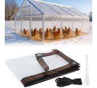 wkao Waterproof Cover for Chicken Coop, 6.6 X 9.8 Ft, Winter Windbreak with Zip Ties and Rope, Pe Sheeting, Easy Setup