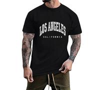 WKAYsIV 8 Year Graphic Tees Letter Print Summer Tops Vintage Short Sleeve Loose Casual T Shirts Tall Size T Shirts for Men (Black, XXXXL)