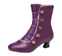 WKAYsIV Boots Wide Calf Plus Size Ankle Boots for Women - Comfortable Ladies Ankle Boots, Double Zip Chunky Block Heel Womens Boots, Ladies Boots, Heeled Boots - UK Size 3-8 Ladies Heels 4 26.99