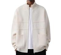 WKAYsIV Casual-Cardigans-Sweaters-Pockets Mens Knitted Cardigans Classic Zip Up Long Sleeve Plus Velvet Tops Warm Winter Coat Casual Slim Jacket with Pockets Crochet Cardigans For Women Uk M 27.99
