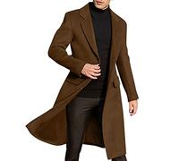 WKAYsIV Coats and Jackets Men Plus Size Winter Coat Lapel Long Sleeve Padded Leather Jacket Vintage Thicken Coat Sheepskin Jacket Mens Short Duster Coat Brown