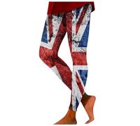 WKAYsIV Control Top Leggings High Waist for Women Pack Women's Union Jack Flags Tie Dye Printed Leggings Butt Lifting Sports Leggings Yoga Pants Printed Leggings with Pockets for Women 7/8 Blue