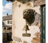 WKAYsIV Dog Head Shape Welcome Doorbell, Wall-Mounted Welcome Bells, Retro Metal Farmhouse Decorative Hanging Bells For Porch, Front Door, Yard And Garden, Dog Lover Gifts (Lotwell)