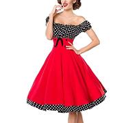 WKAYsIV Dress Casual Women's Retro One Shoulder Strapless Waist Circle Bow Stitching Swing Dress 1950's Cocktail Dresses for Women Red