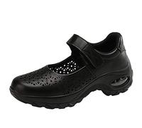 WKAYsIV Earth Spirit Womens Sandals Women s Lightweight Fashion Breathable Shoes On Shoes Casual Slip Sneaker Women's Sandals Leather Summer Shoes (Black, 6)