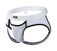 WKAYsIV Emf Blocking Underwear Men's Jock Strap Athletic Supporter for Men Sexy Jockstrap Male Underwear Mens Long Compression Underwear (White, M)