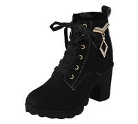 WKAYsIV Fold Over Knee High Boots Women’s 1960’s 70’s Retro Knee-High Long Heel Boots Ladies Fancy Dress Party Boots with Side Zip Closure Size 3-12 UK Women's Ankle Boots 4.5 12.99 A Black