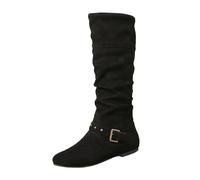 WKAYsIV Knee High Boots Women Slim Fit Women’s 1960’s 70’s Retro Knee-High Long Heel Boots Ladies Fancy Dress Party Boots with Side Zip Closure Size 3-12 UK Work Boots Size 11 5 23.99 Black