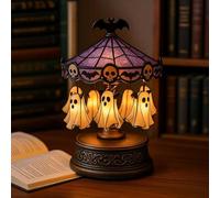 WKAYsIV Lights, Halloween Light Up Night Light Decorations Indoor, USB Rechargeable, Decors with Floating, Reading Book Lamp for Bedroom Home Kitchen (Purple)