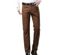 WKAYsIV Male Jeans Regular Fit Comfort Stretch Knit Denim Jeans Straight Leg Casual Pants for Men (UK, Numeric, 34, Regular, Regular, Coffee)