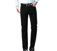 WKAYsIV Male Jeans Regular Fit Comfort Stretch Knit Denim Jeans Straight Leg Casual Pants for Men (UK, Numeric, 38, Regular, Regular, Black)