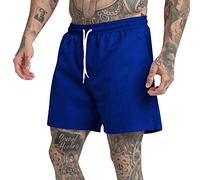 WKAYsIV Mens Fitness Shorts Men's Multifunctional 5 Minute Pants Solid Color Beach Sports Fitness Shorts 13 Blue