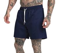 WKAYsIV Mens Fitness Shorts Men's Multifunctional 5 Minute Pants Solid Color Beach Sports Fitness Shorts 13 Navy