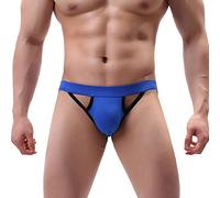 WKAYsIV My Package Underwear Medium Men's Solid Color Medium Waist Cotton Thong Underwear Men's Sexy Sweat Absorbing Youth Breathable Double Thong Underwear Workout Clothes Men Underwear (BU1, XXXL)