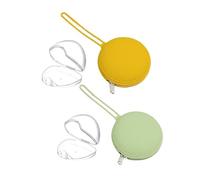 WKAYsIV Silicone Pacifier Holder - Dummy Pod & Cases for Baby, Portable Dummy Storage with Clip for Stroller, Nappy Bag, Travel, Home Use, Easy to Clean (Yellow+Green)