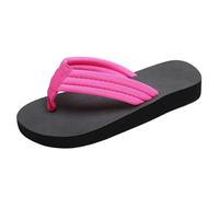 WKAYsIV Slide Slippers Women Women Shoes Flat Flip Flops Fashionable Soft Sole Outdoor Beach Flip Flops Womens Slip on Slippers Indoor Outdoor (Hot Pink, 4)
