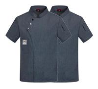 WKAYsIV Softest Cardigan Ever Unisex Men's Chef Coat Jacket Women Kitchen Restaurant Cooking Work Chef Shirt Tops Cape Jacket Men (Grey+Grey, 4XL)