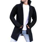 WKAYsIV sweater-Pullover-Sweater Long Trench Coat Male Autumn And Winter Solid Color Cardigan Sweater Jacket Casual Long Sleeve Pocket Knit Cardigan Sweater Jacket Mens Coat Trench L 19.99
