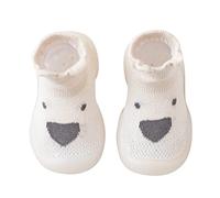 WKAYsIV Toddlers First Walking Shoes - Baby Boys Girls Sock Slippers | Soft Rubber Sole for 0-6M to 3.5 Years | Breathable Design for Indoor Play (Beige, 0-6months)