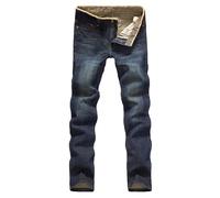 WKAYsIV Warm Comfortable Stretch Denim Straight Leg Relaxed Fit Jeans Men Denim Pants (Blue, 30)