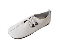 WKAYsIV Womens Casual Shoes Memory Foam Ladies Fashion Solid Color Leather Buckle Comfortable Flat Bottomed Casual Shoes Wedge Women White