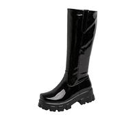 WKAYsIV Womens-Ladies-Buckle-Stretch-Boots Women Fashion Canvas Dance Boots Knee High Bicycling Boots Girls Fancy School Shoes Women's Trekking & Hiking Boots 6.5 22.99 Black