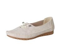 WKAYsIV Women's Loafers, Orthopedic Soft Flat with Arch Support, Wide Fit Breathable Slip On Driving Casual Nursing Work Shoes (White, 4.5)