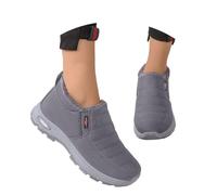 WKAYsIV Womens Winter Ankle Boots Warm Fleece Lined Slip On Walking Shoes