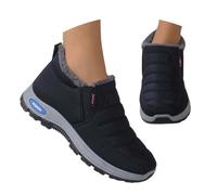 WKAYsIV Womens Winter Ankle Boots Warm Fleece Lined Slip On Walking Shoes