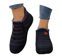 WKAYsIV Womens Winter Ankle Boots Warm Fleece Lined Slip On Walking Shoes