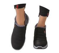 WKAYsIV Womens Winter Ankle Boots Warm Fleece Lined Slip On Walking Shoes